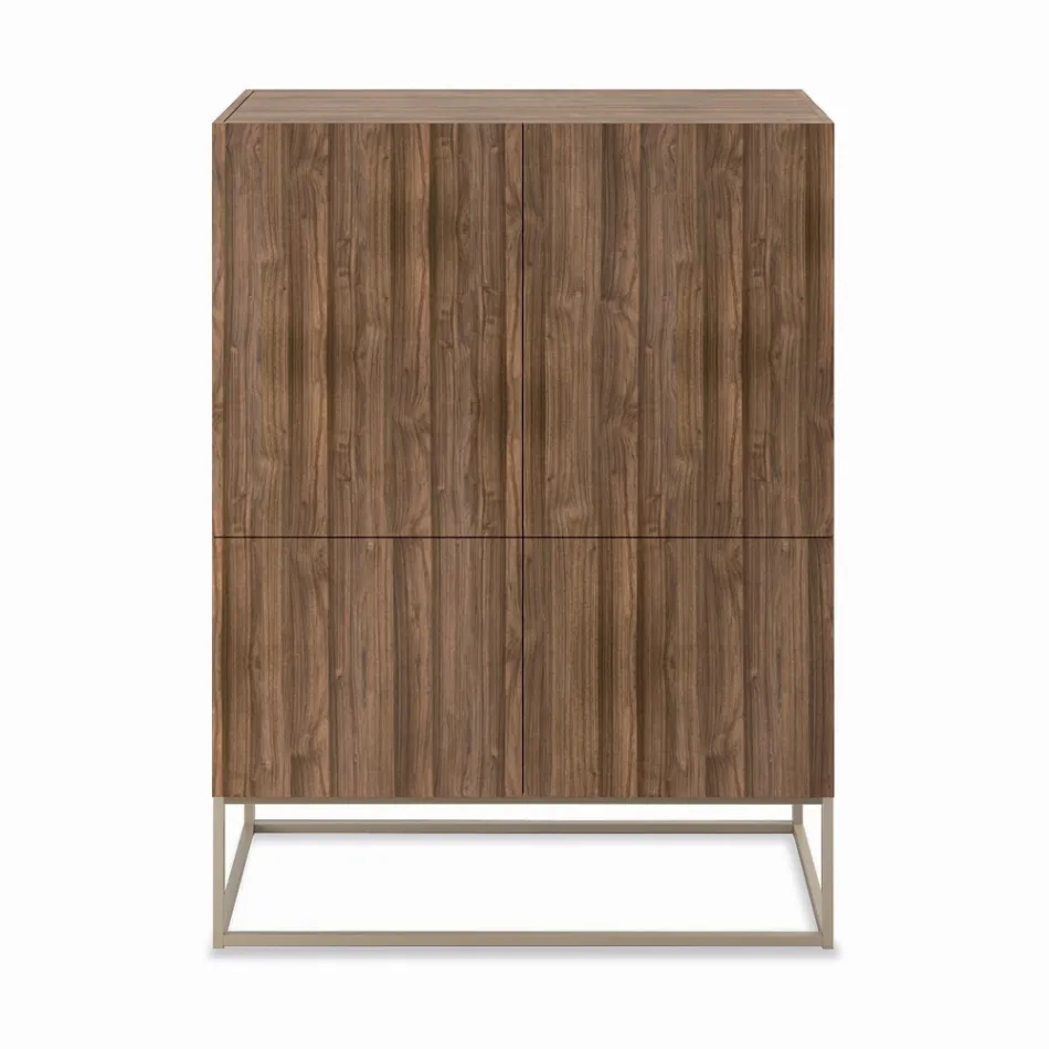 Houten dressoir met push-pull-openende deuren Made in Italy - Salerno Viadurini