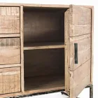 Dressoir in acaciahout en staal 2 deuren en 3 laden Homemotion - Aimune Viadurini