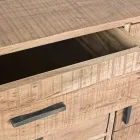 Dressoir in acaciahout en staal 2 deuren en 3 laden Homemotion - Aimune Viadurini