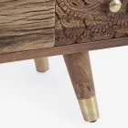 Dressoir in mangohout 2 deuren 4 laden Etnische stijl Homemotion - Auriel Viadurini