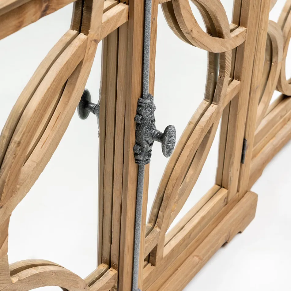 Dressoir van verouderd natuurlijk grenenhout met spiegeldeuren - Agnone Viadurini