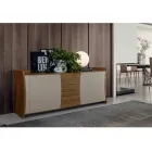 Dressoir in gelakt hout 2 deuren 3 laden Curvilineair Italiaans design - Celio Viadurini