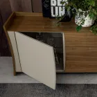 Dressoir in gelakt hout 2 deuren 3 laden Curvilineair Italiaans design - Celio Viadurini