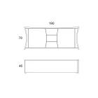 Dressoir in gelakt hout 2 deuren 3 laden Curvilineair Italiaans design - Celio Viadurini