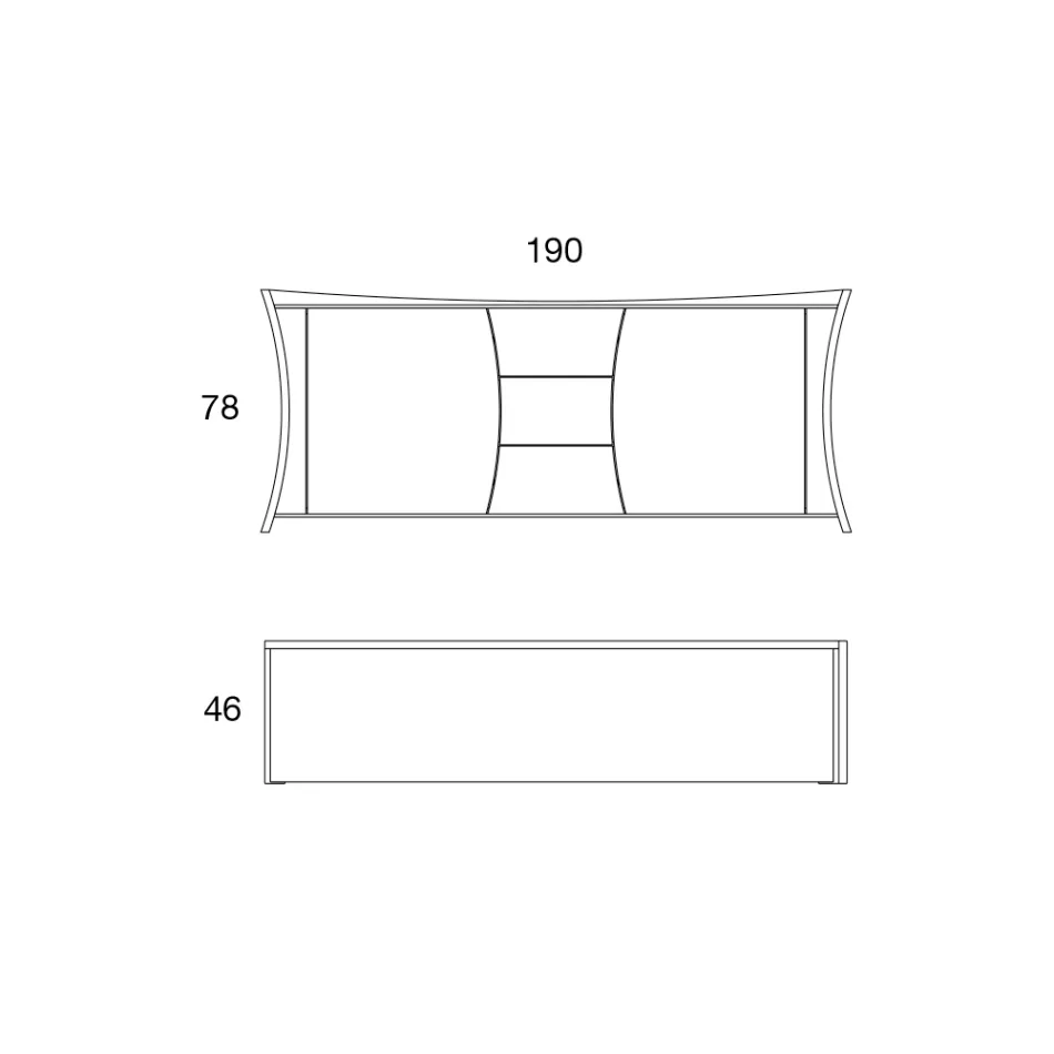 Dressoir in gelakt hout 2 deuren 3 laden Curvilineair Italiaans design - Celio Viadurini