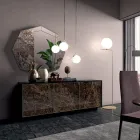 Dressoir van gelakt hout met 2 of 3 keramische deuren Made in Italy - Fiorenza Viadurini