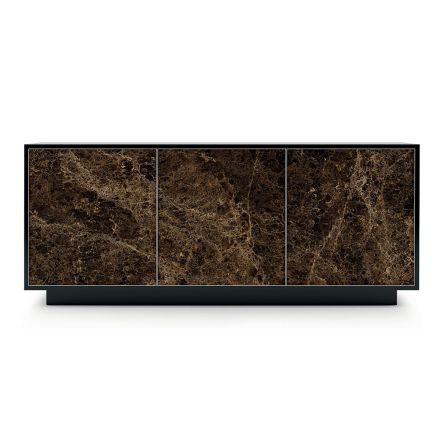 Dressoir van gelakt hout met 2 of 3 keramische deuren Made in Italy - Fiorenza Viadurini