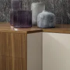 Dressoir in Mdf met 2 deuren en 2 uitstekende lades Hellende zijkanten - Caspiter Viadurini