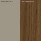 Dressoir in Mdf met 2 deuren en 2 uitstekende lades Hellende zijkanten - Caspiter Viadurini