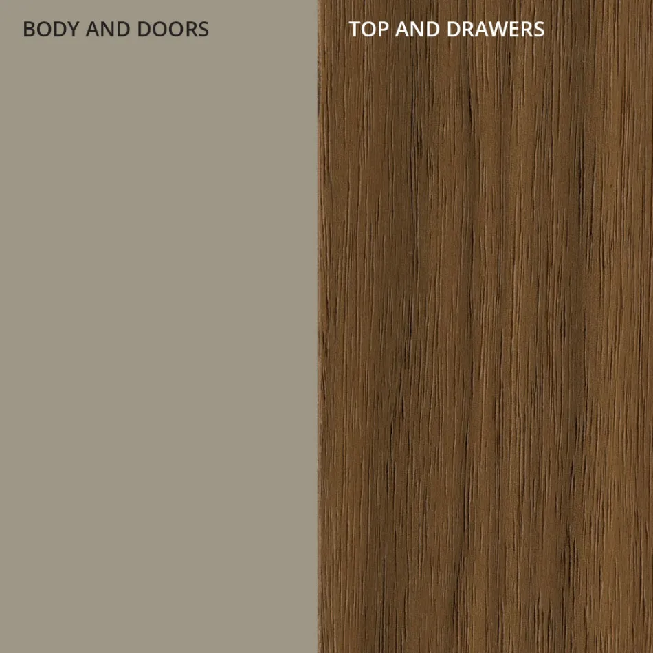 Dressoir in Mdf met 2 deuren en 2 uitstekende lades Hellende zijkanten - Caspiter Viadurini