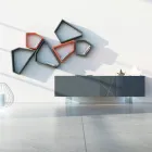 Dressoir in grafietgrijs Mdf met glazen voetjes Made in Italy - Zelia Viadurini