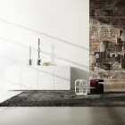 Dressoir in mat wit gelakt Mdf met gedecoreerde deuren Made in Italy - Chicago Viadurini