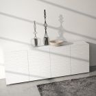 Dressoir in mat wit gelakt Mdf met gedecoreerde deuren Made in Italy - Chicago Viadurini