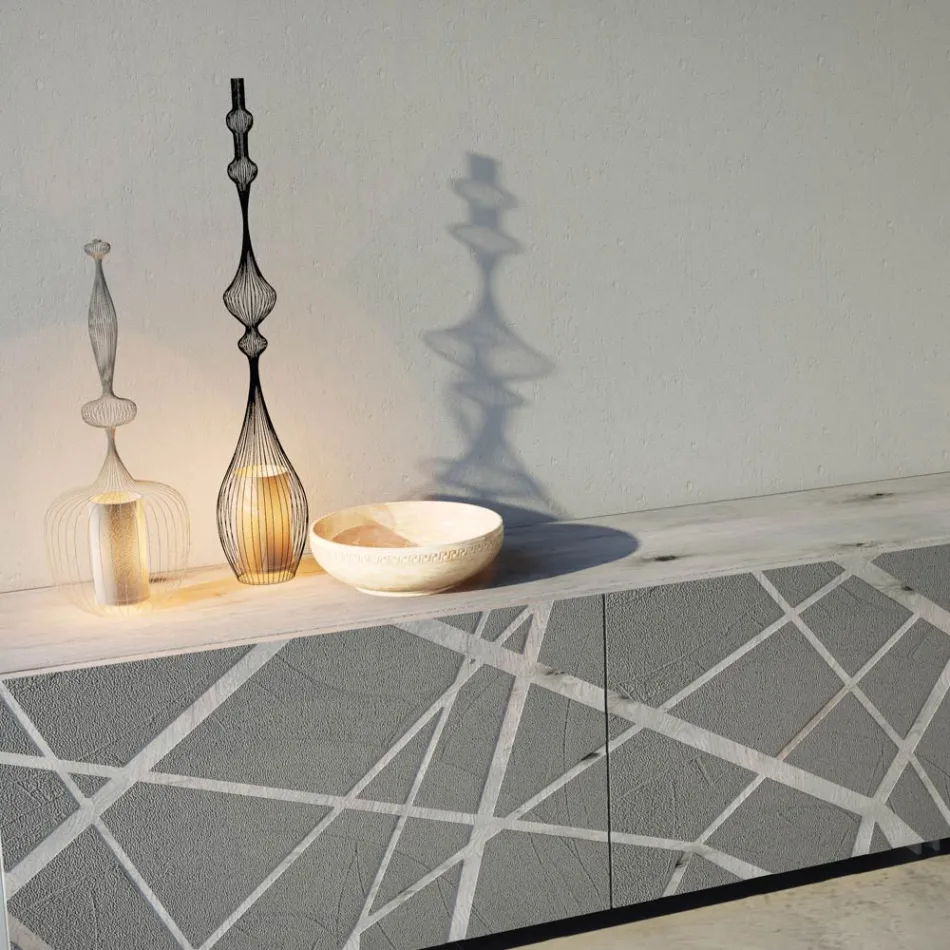 Dressoir in mat modder gelakt Mdf met plintbasis Made in Italy - Arise Viadurini