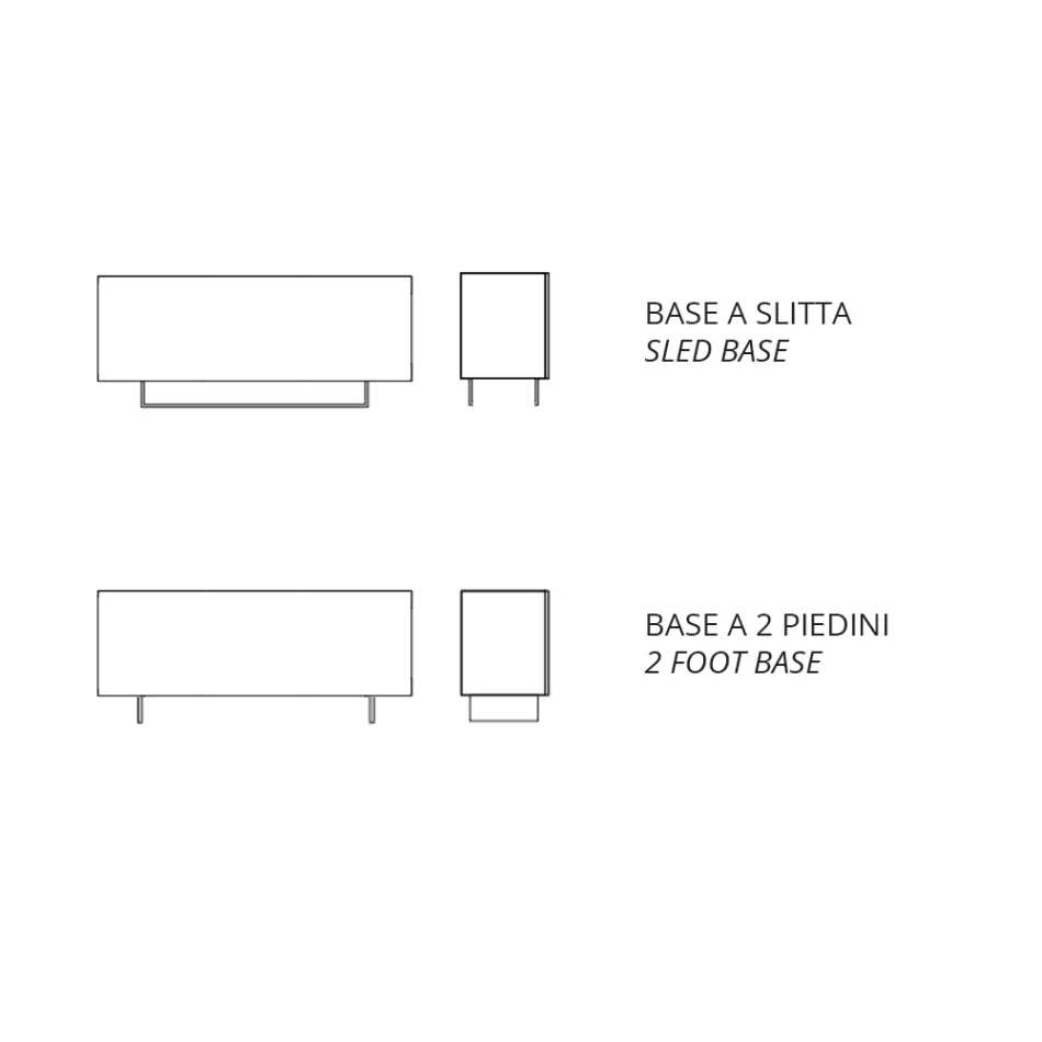 Dressoir van melamine met 3 eikenhouten deuren en spiegel. Gemaakt in Italië - Romina Viadurini