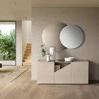 Vrijstaande dressoir van melamine met diagonale snede, gemaakt in Italië - Seta Viadurini