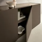 Vrijstaande dressoir van melamine met diagonale snede, gemaakt in Italië - Seta Viadurini