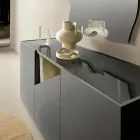 Vrijstaande dressoir van melamine met diagonale snede, gemaakt in Italië - Seta Viadurini