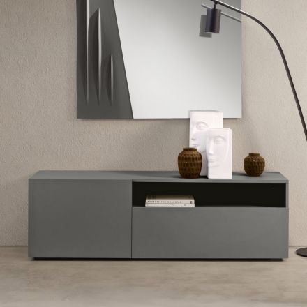 Miral vrijstaand dressoir van melamine met een strak design, gemaakt in Italië. Viadurini