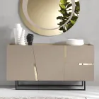 Madia in melamine en Mdf met laminaat inzetstukken Made in Italy - Gordita Viadurini