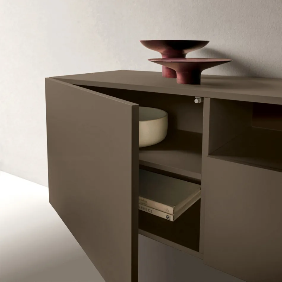 Miral hangend dressoir van melamine in twee kleuren, gemaakt in Italië. Viadurini