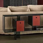 Glazen dressoir met drie lades, elegant ontwerp, gemaakt in Italië - Senera Viadurini