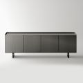 Modern dressoir met draaideuren van gelakt glas, gemaakt in Italië - Lutea