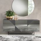 Modern dressoir met Mdf-deuren bedekt met spiegel Made in Italy - Morgana Viadurini