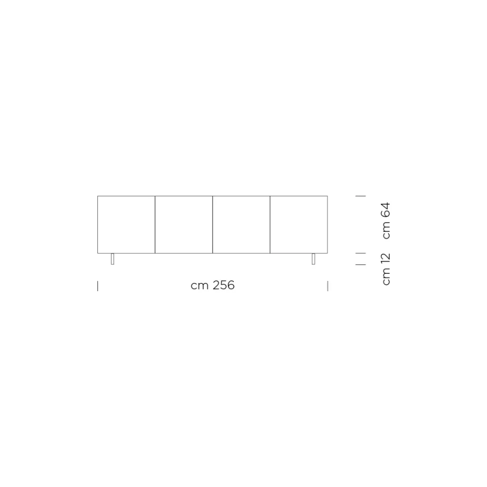 Modern dressoir van gefineerd essenhout, gemaakt in Italië - Galassia Viadurini