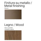Modern dressoir van hout en gebogen metaal, gemaakt in Italië - Rugiada Viadurini