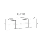 Modern dressoir van hout en gebogen metaal, gemaakt in Italië - Rugiada Viadurini