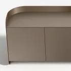 Modern dressoir van hout en gebogen metaal, gemaakt in Italië - Rugiada Viadurini