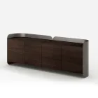 Modern dressoir van hout en gebogen metaal, gemaakt in Italië - Rugiada Viadurini