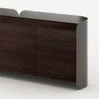 Modern dressoir van hout en gebogen metaal, gemaakt in Italië - Rugiada Viadurini
