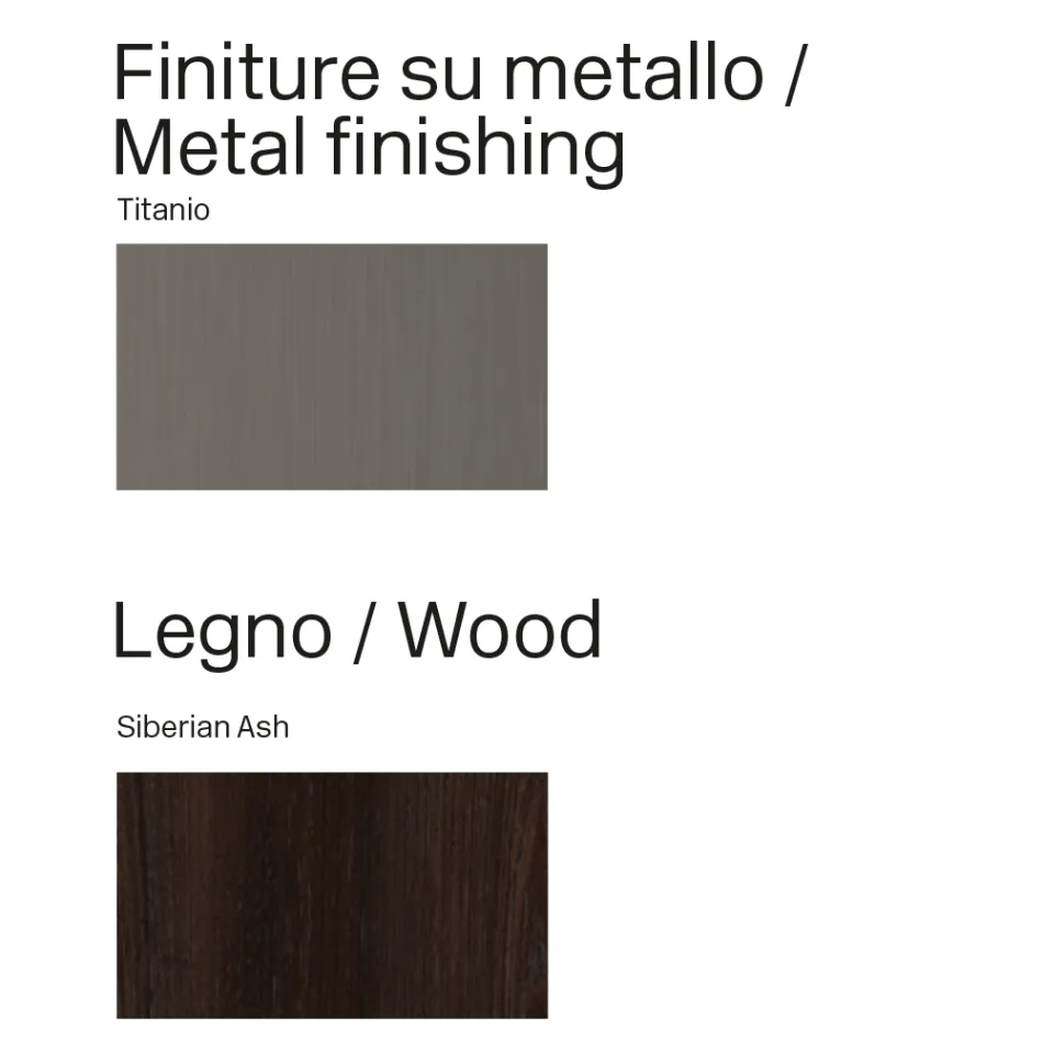 Modern dressoir van hout en gebogen metaal, gemaakt in Italië - Rugiada Viadurini