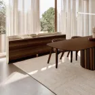 Modern dressoir van hout en gebogen metaal, gemaakt in Italië - Rugiada Viadurini