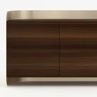 Modern dressoir van hout en gebogen metaal, gemaakt in Italië - Rugiada Viadurini