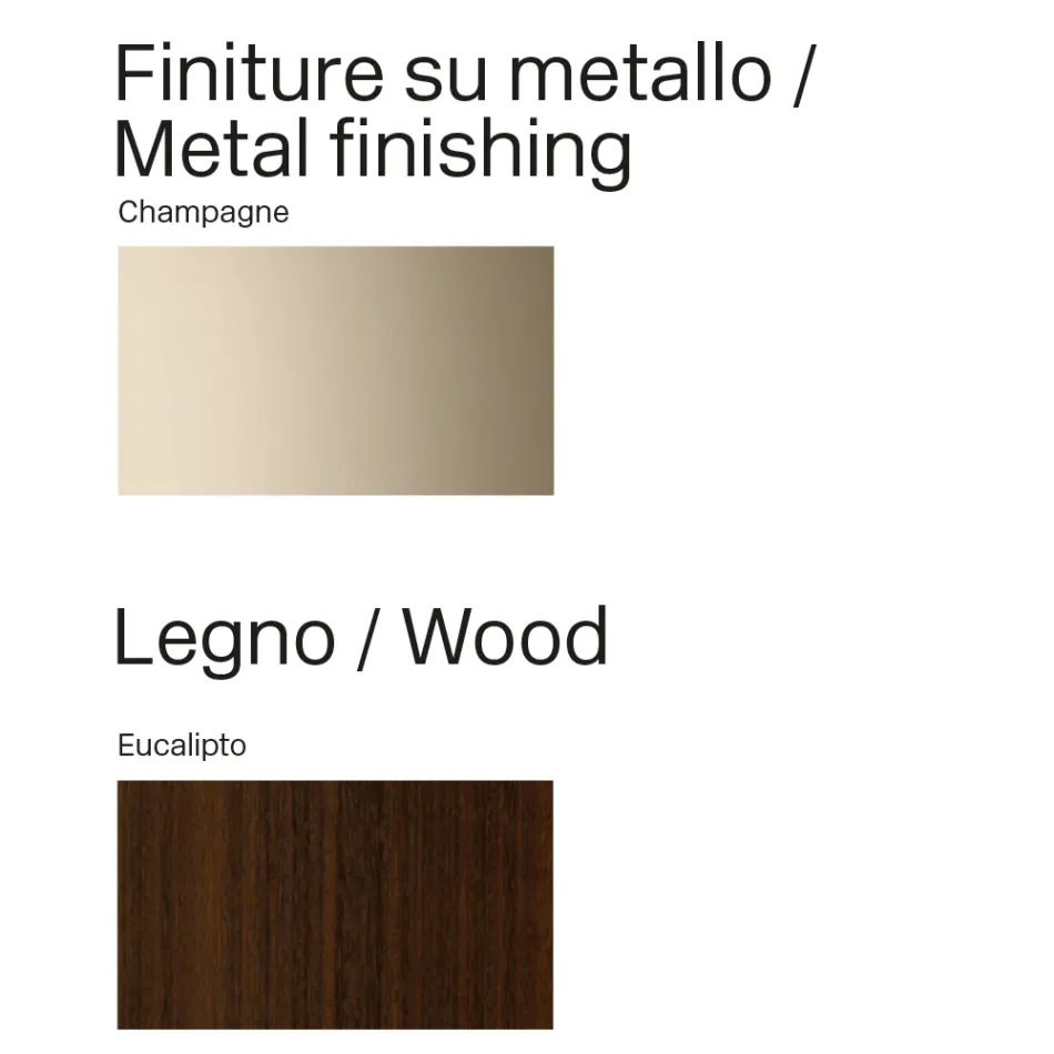 Modern dressoir van hout en gebogen metaal, gemaakt in Italië - Rugiada Viadurini