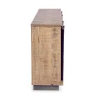 Woonkamer dressoir in mangohout en staal met 2 deuren en 3 laden - Sinfony Viadurini