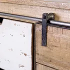 Woonkamer dressoir in mangohout en staal met 2 deuren en 3 laden - Sinfony Viadurini