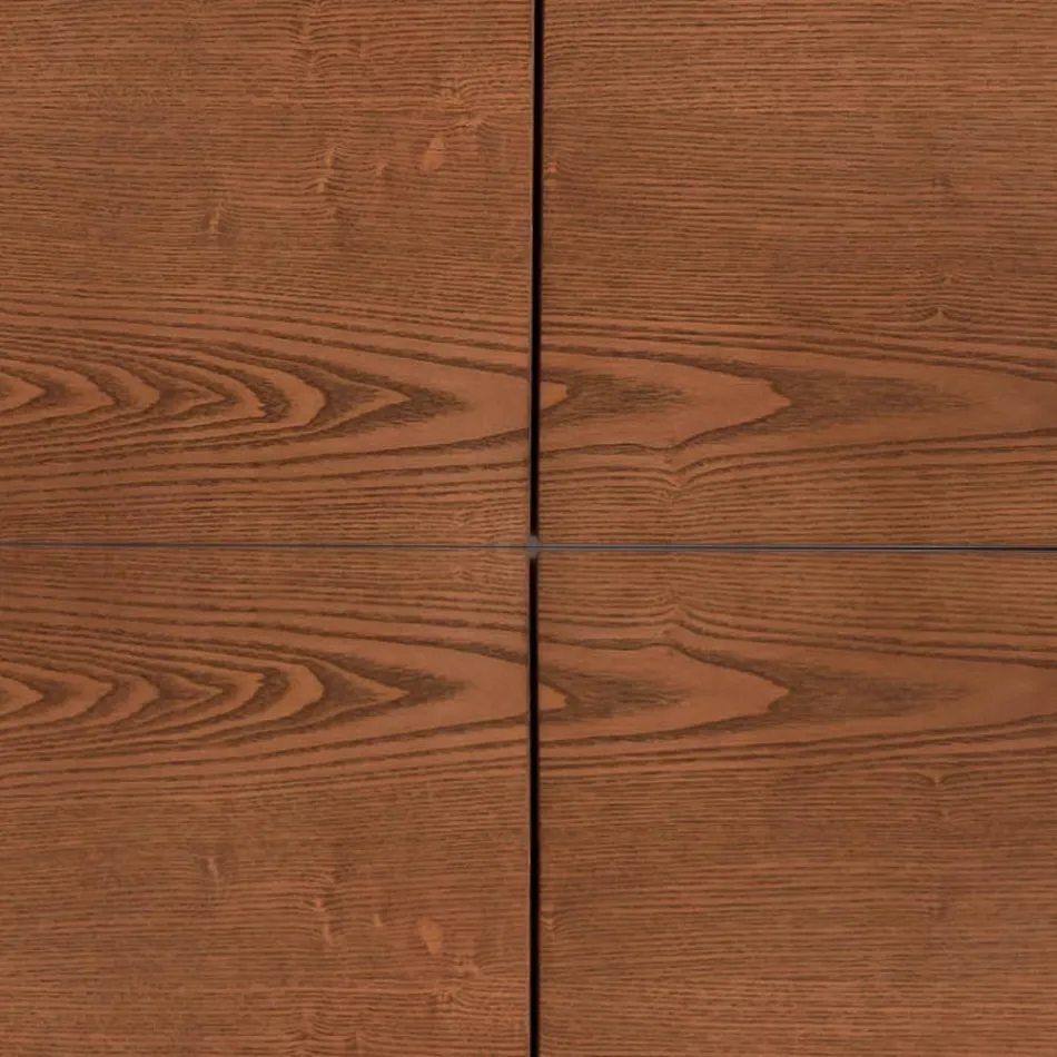 Woonkamer dressoir Mdf structuur en massief hout 4 deuren Made in Italy - Rosalba Viadurini