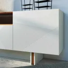 Woonkamer dressoir in grijs Mdf met eiken kast Made in Italy - Giuditte Viadurini