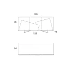 Woonkamer dressoir in gelakt mdf 3 deuren met keramische inzetstukken - Imperio Viadurini