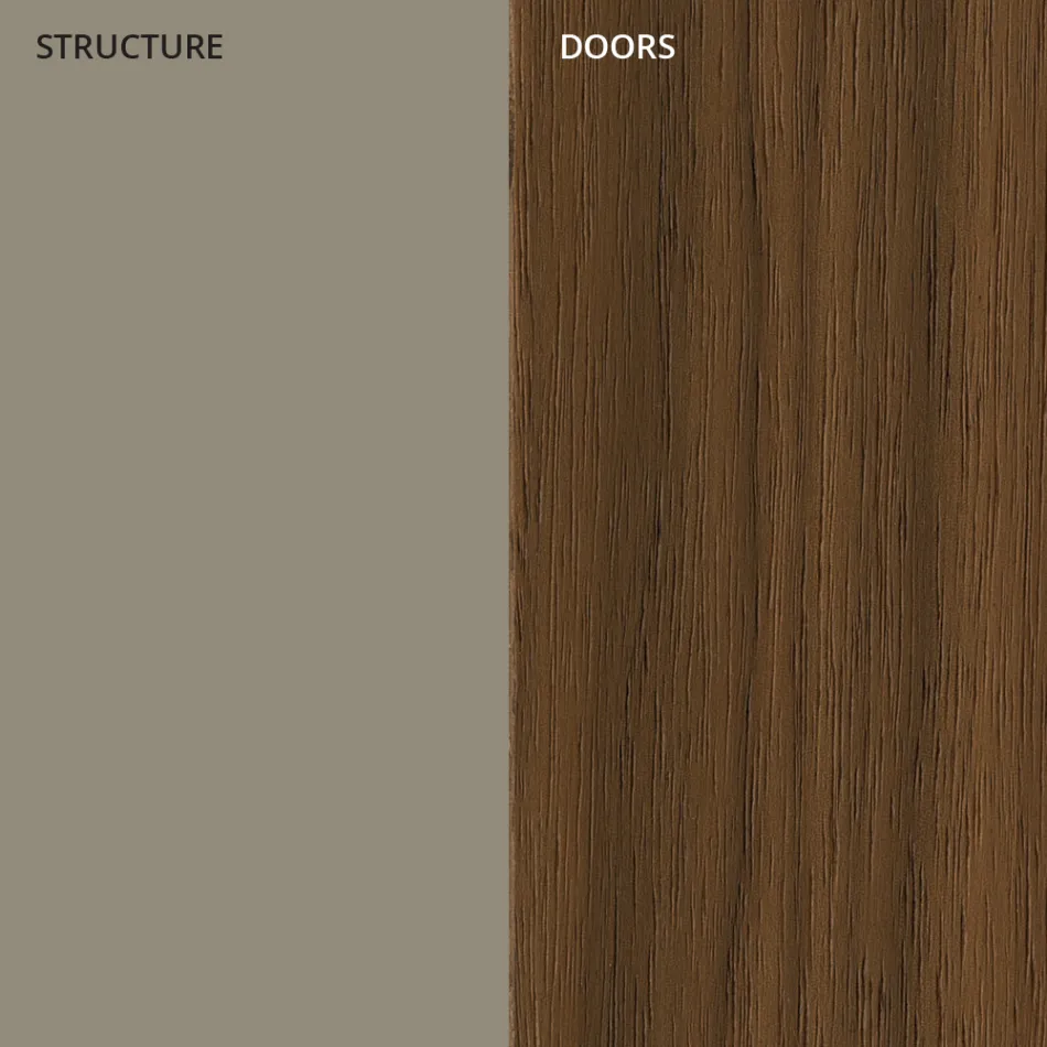 Woonkamer dressoir in gelakt Mdf 3 deuren met zeefdruk inlays - Saronno Viadurini