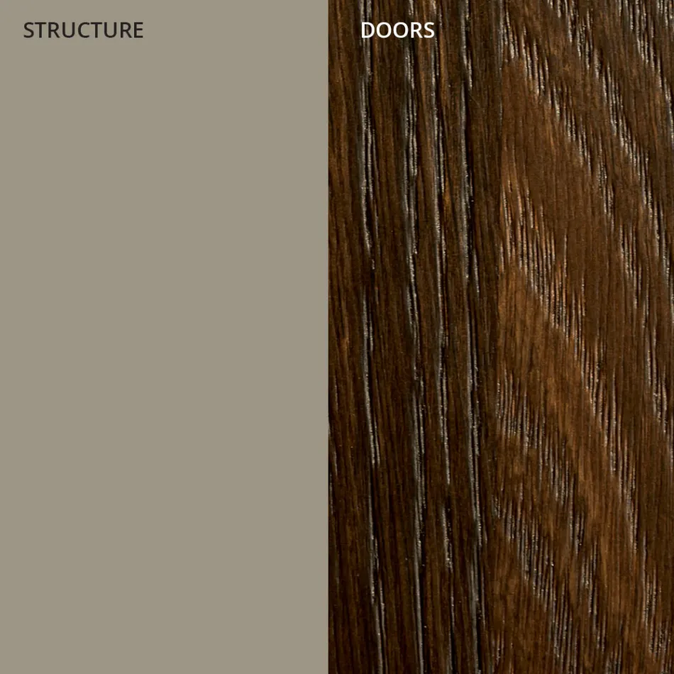 Woonkamer dressoir in gelakt Mdf 3 deuren met zeefdruk inlays - Saronno Viadurini