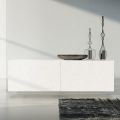 Woonkamer dressoir in wit gelakt Mdf met bas-reliëf Made in Italy - Acqua