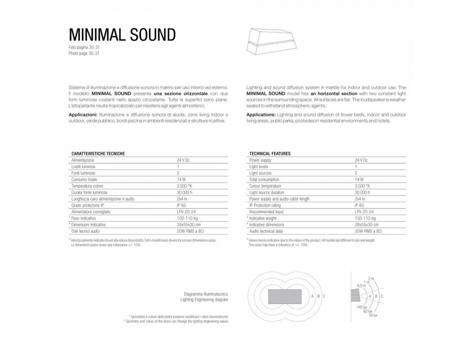 compleet verlichten Marble van geluid diffuser Minimal Sound Viadurini