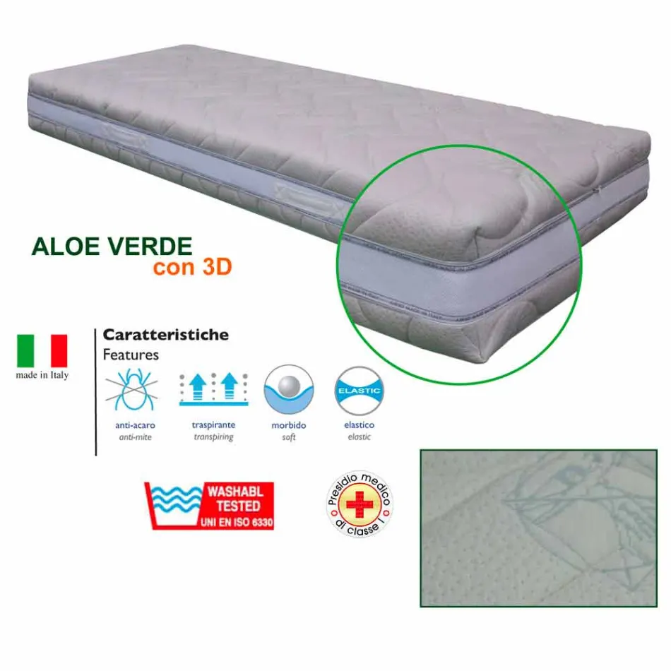 Matras Bio 3 vierkante anderhalf Viadurini