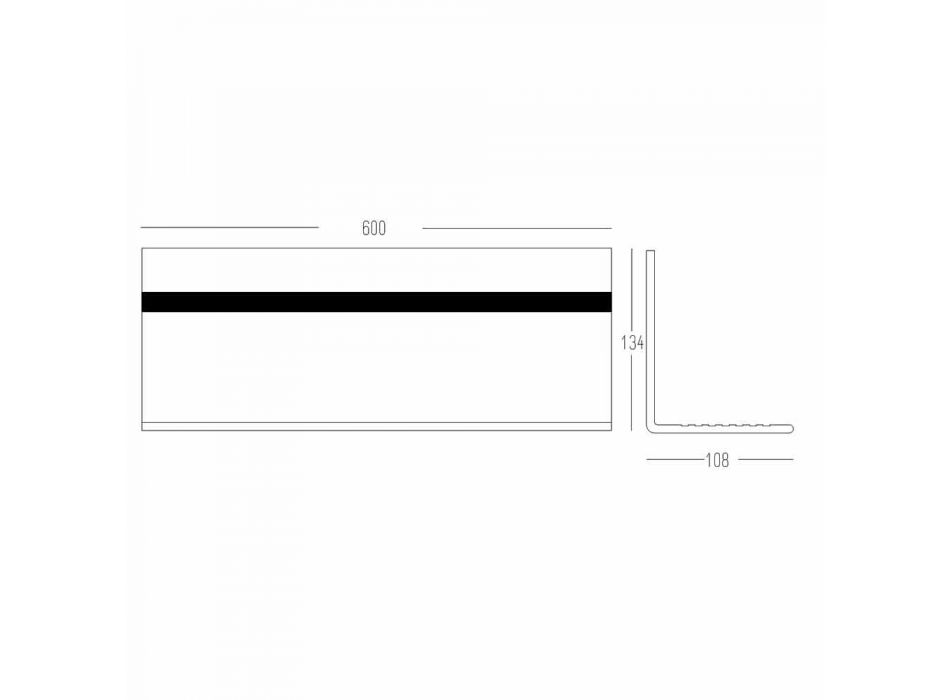 Wandplank in Corian wit of met zwarte inzet 350 of 600 cm - Elono Viadurini