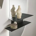 Landelijke wandplank met twee metalen planken in drie kleuren. Viadurini